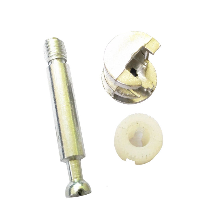 Fixturedisplays® 10PK Furniture Cam Fitting 12 Mm X 15 Mm (L X D) With Dowel And PreInserted